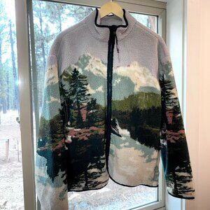 Woolrich x Target Fleece Landscape Pullover - Nature Jacket  SIZE S Small NWT